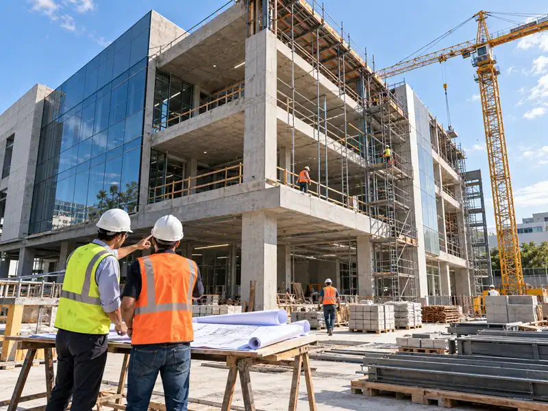 Foto: frente de obra en construcción